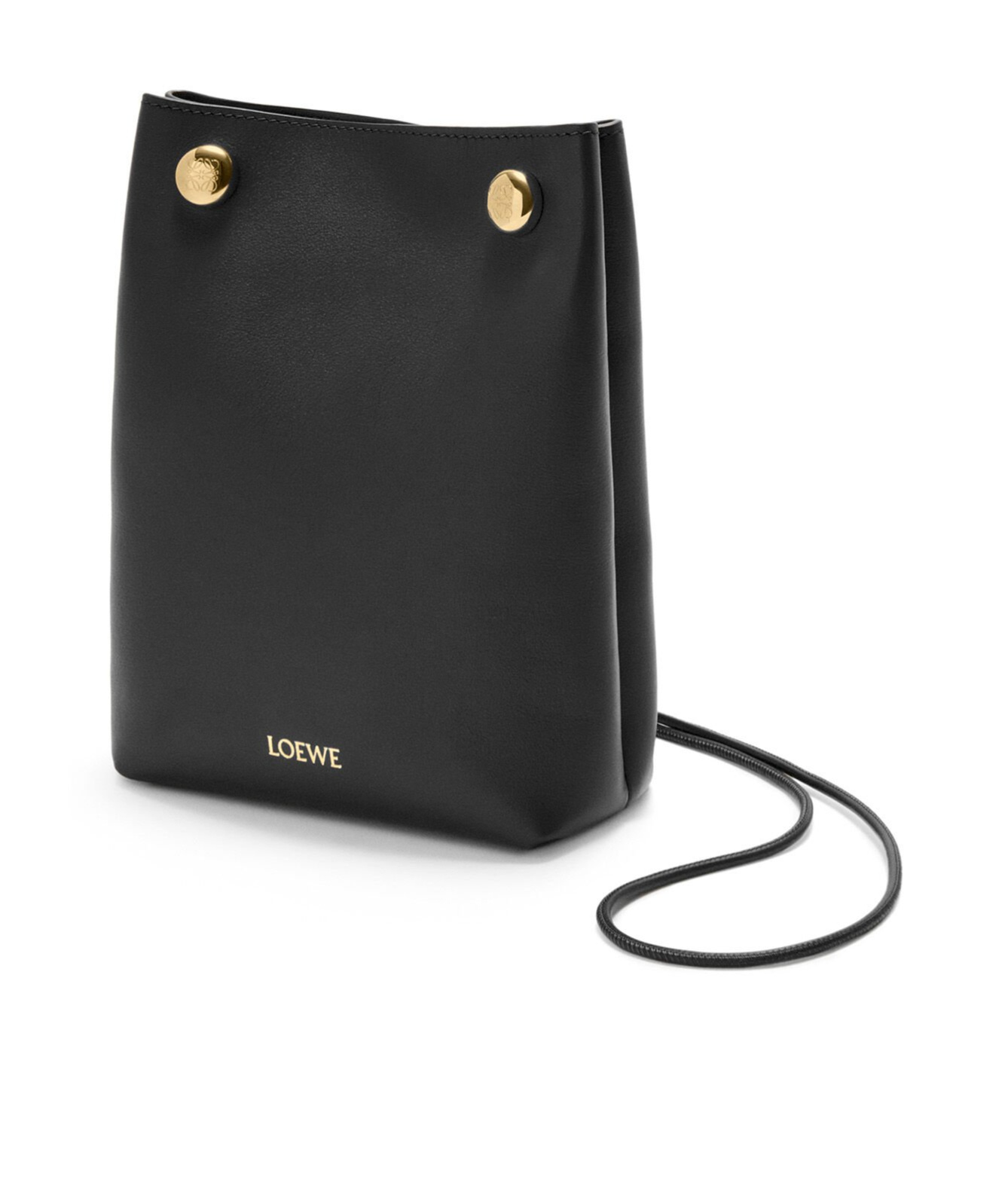 Loewe Pebble Logo Shoulder Bag In Black