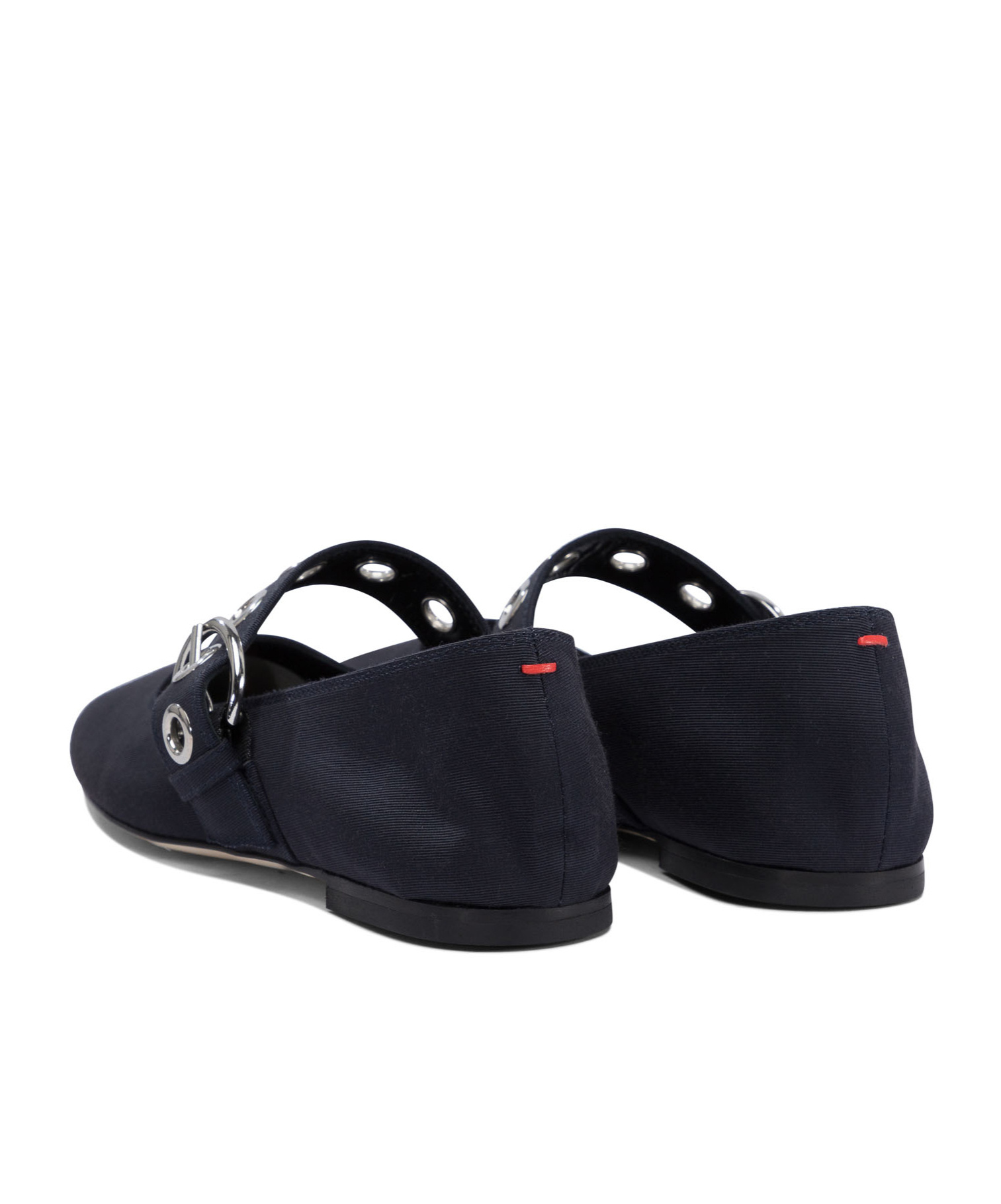Aeyde Nappa Leather Flats With Circular Hardware Detail In Black