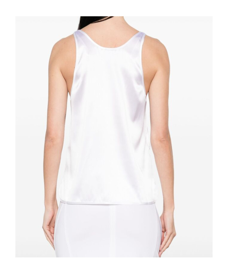 Shop Pinko Satin Tank Top In White