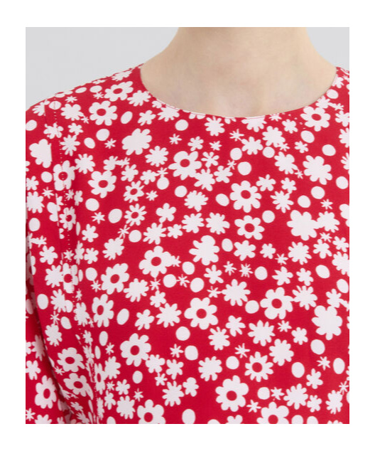 Marni Midikleid Mit Blumen-print In Pink