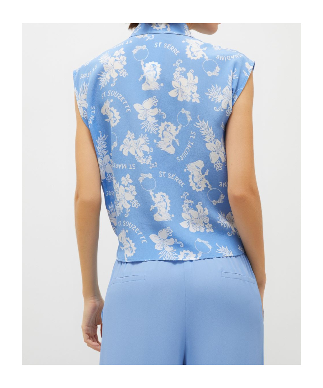 MARELLA SLEEVELESS CREPE SHIRT