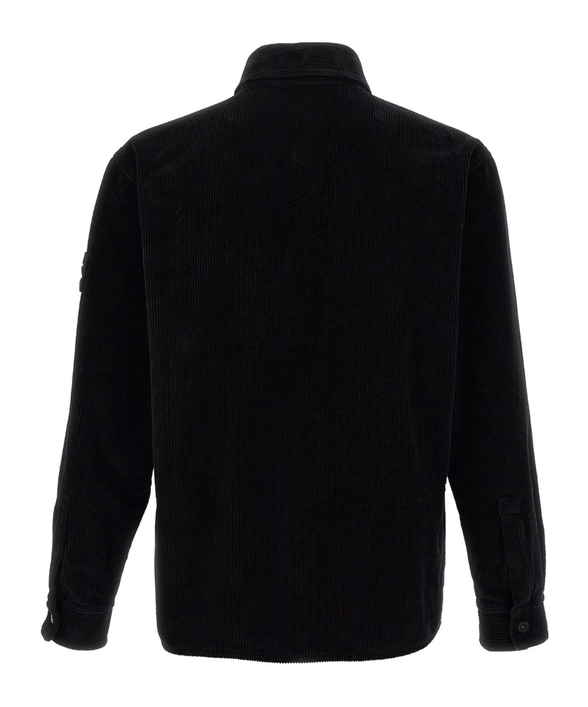 Stone Island Comfortable Overshirt With Pockets And Press Studs In Black