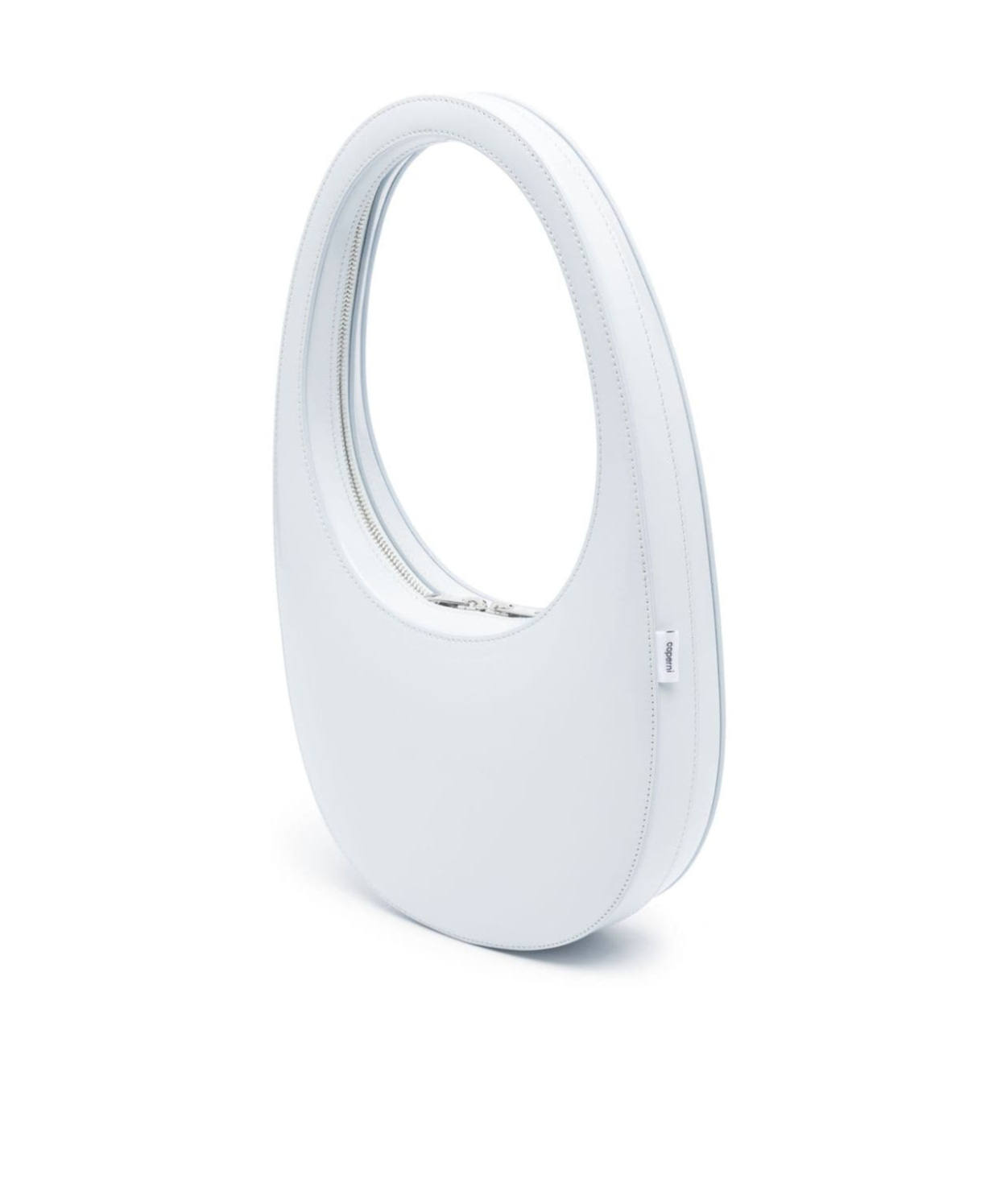 Coperni Mini Swipe Patent Top Handle Bag In White