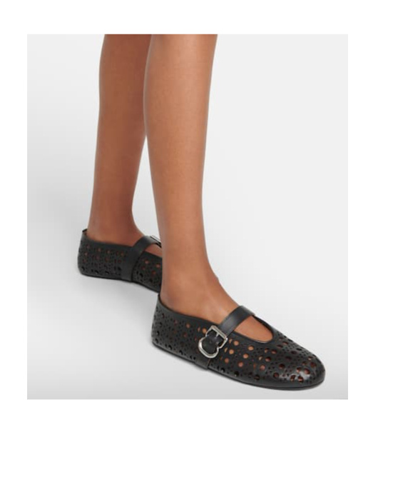 Alaïa Vienne Cutout Mary Jane Ballerina Flats In Multi