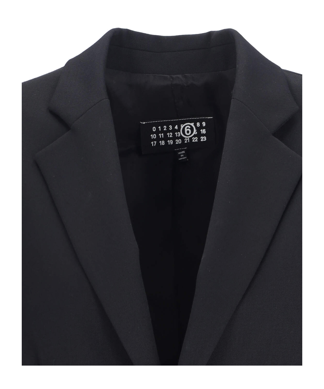 Mm6 Maison Margiela Mm6 By Maison Margiela Tailored Black Wool Blazer With Notched Lapel In Black