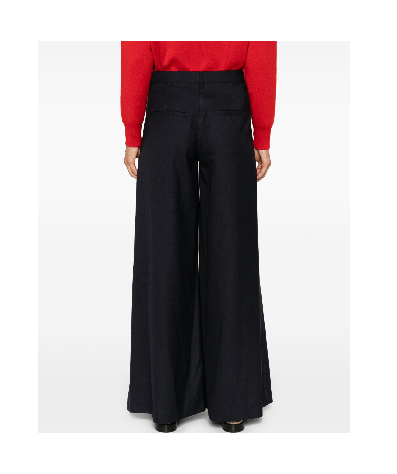 Theory Women's Wool Flannel Ultra Wide-leg Pants In Black