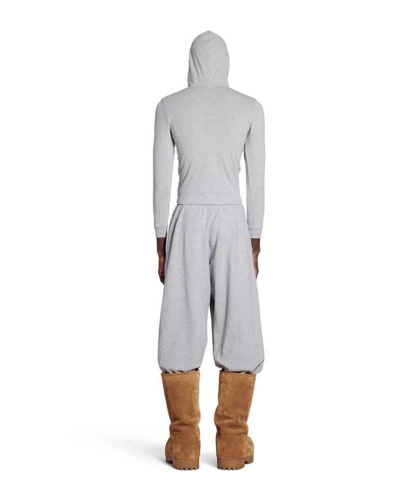 Shop Balenciaga Zip-up Hoodie Slim Fit In Grey In Gray