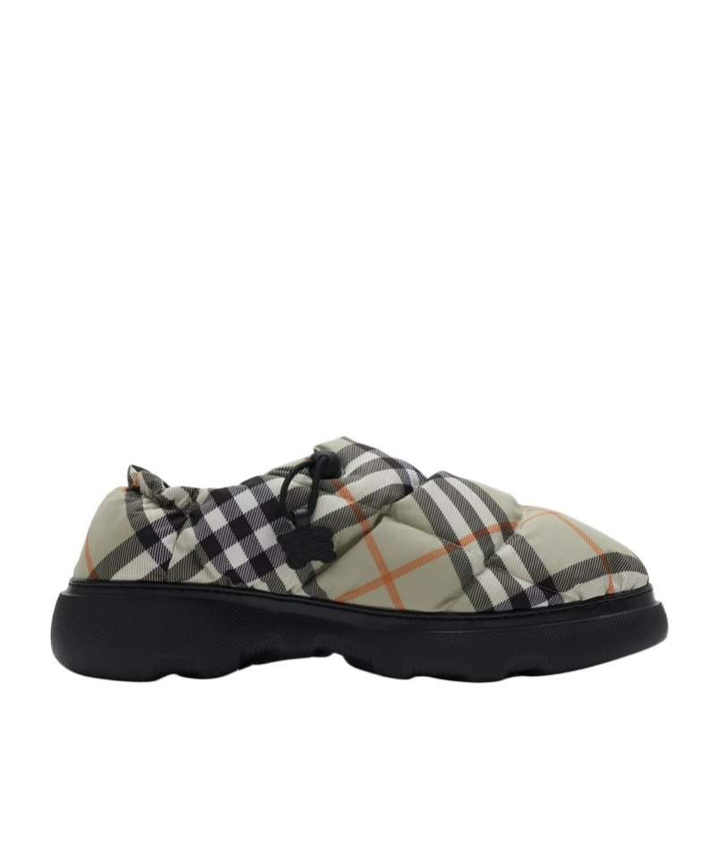 BURBERRY CHECK PATTERN PILLOW MULES