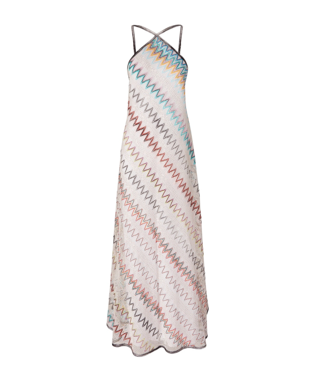 Missoni Zigzag Intarsia Open-knit Maxi Dress In Multicolor