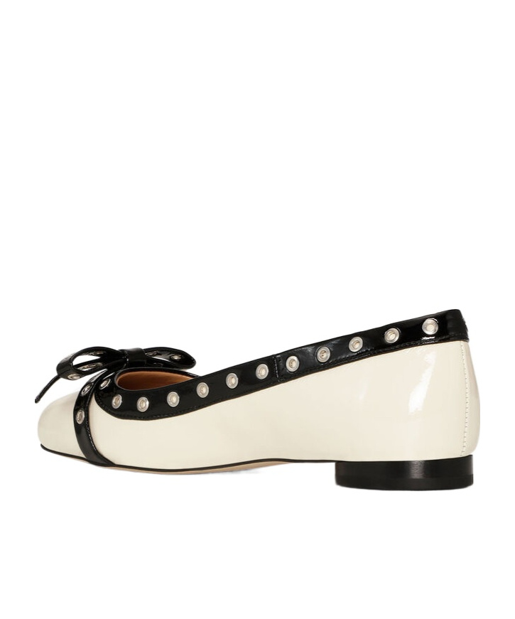 Ganni Ballerine Con Fiocco E Occhielli Ballerinas In White