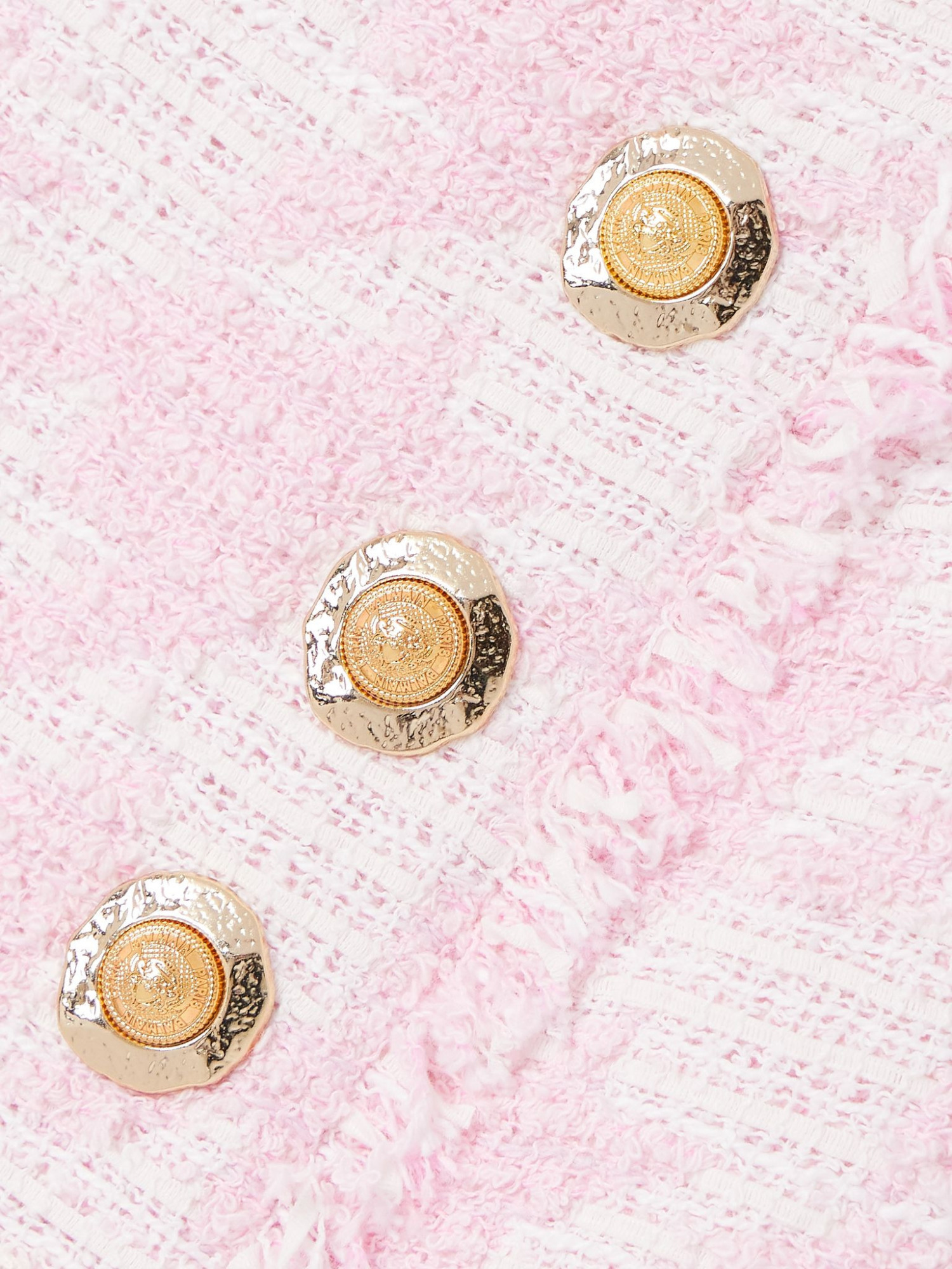 Balmain Tweed Mini Skirt In Pink