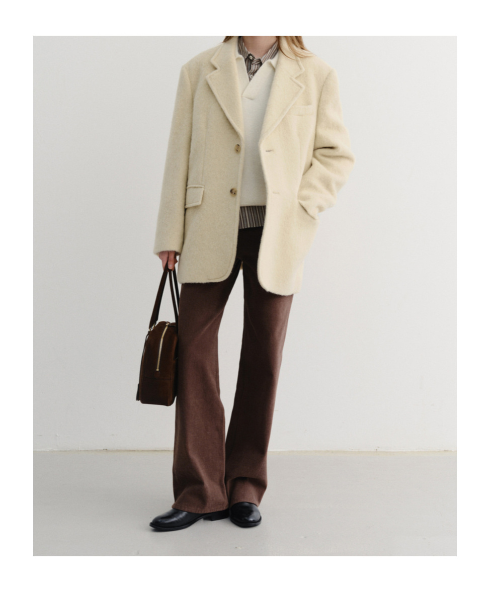 Dunst Unisex Alpaca Blazer Coat Butter Beige In Neutral