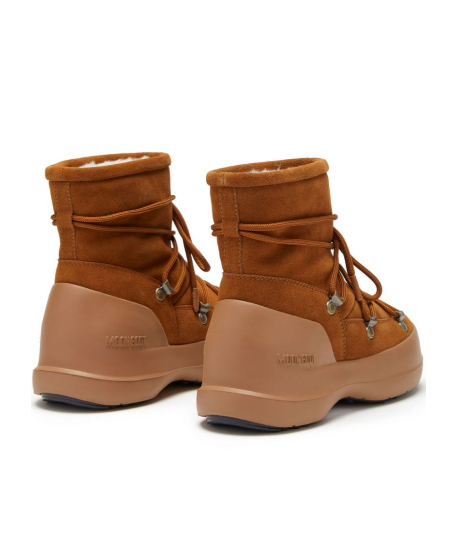 Shop Moon Boot Luna Lace-up Suede Boots In Brown