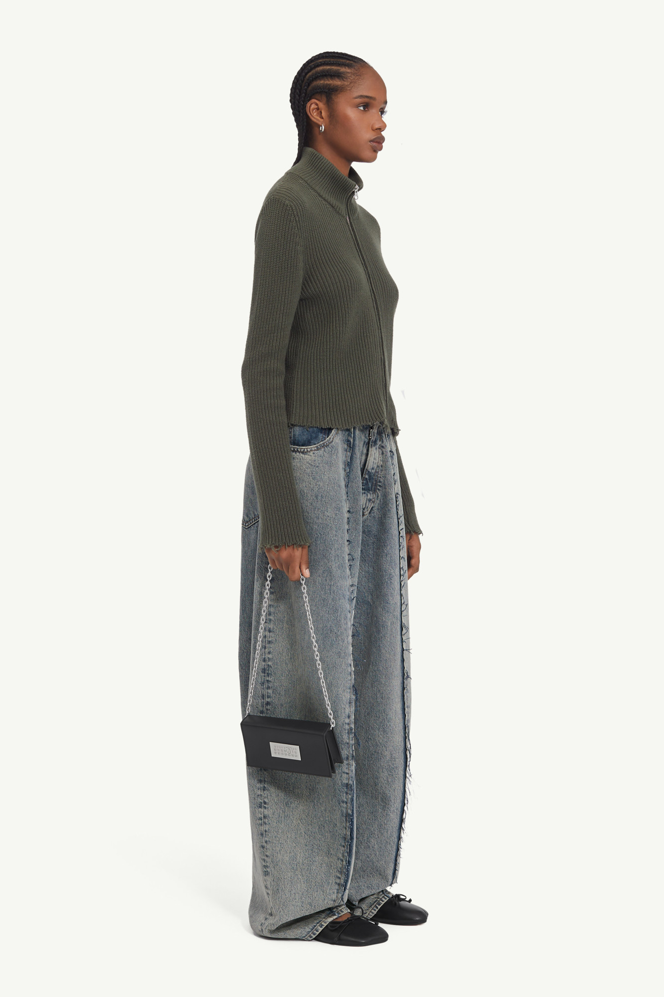 Shop Mm6 Maison Margiela 5-pocket Denim Trousers In Gray