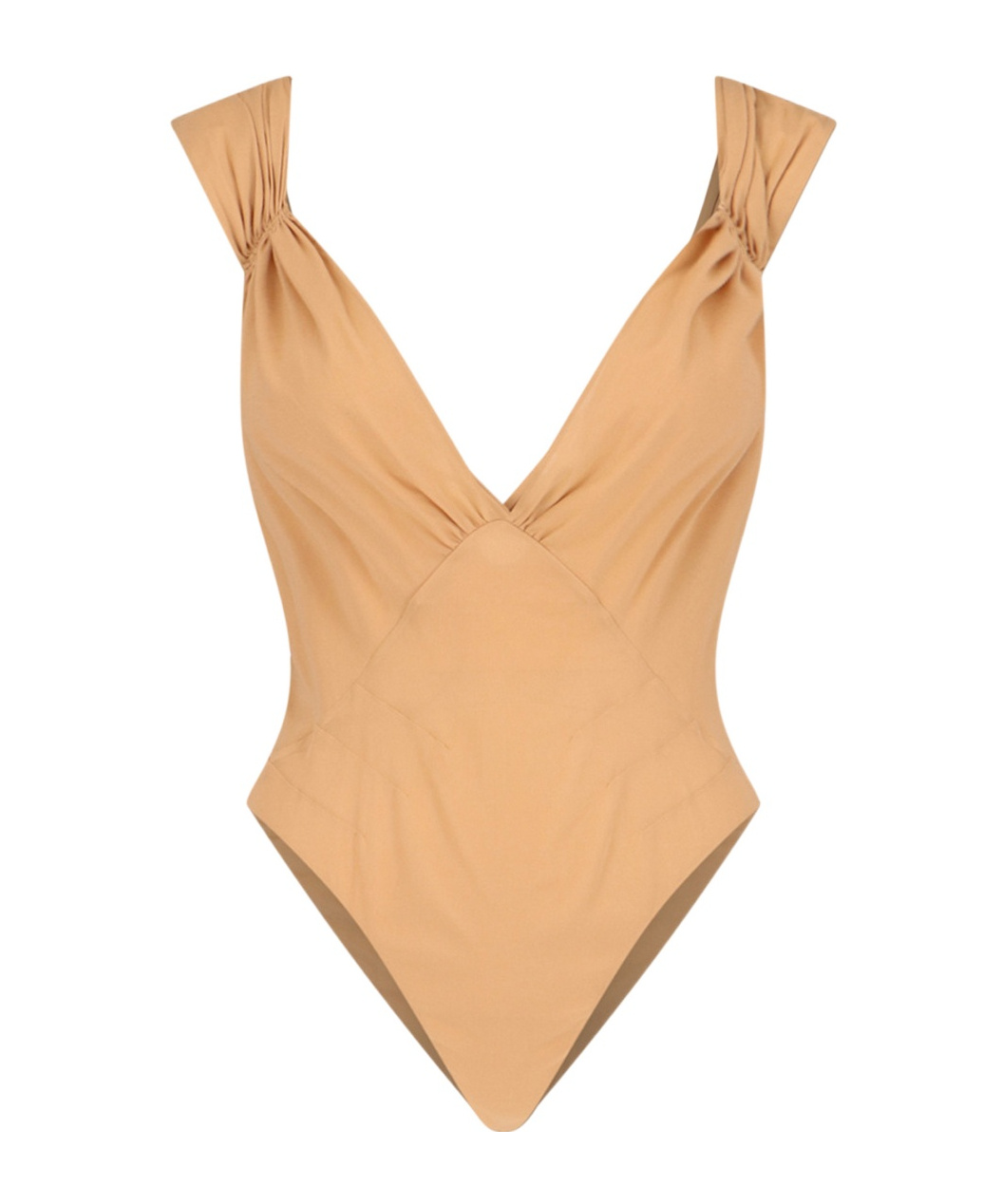 Saint Laurent Crossover Front V-neck Sleeveless Top In Nude