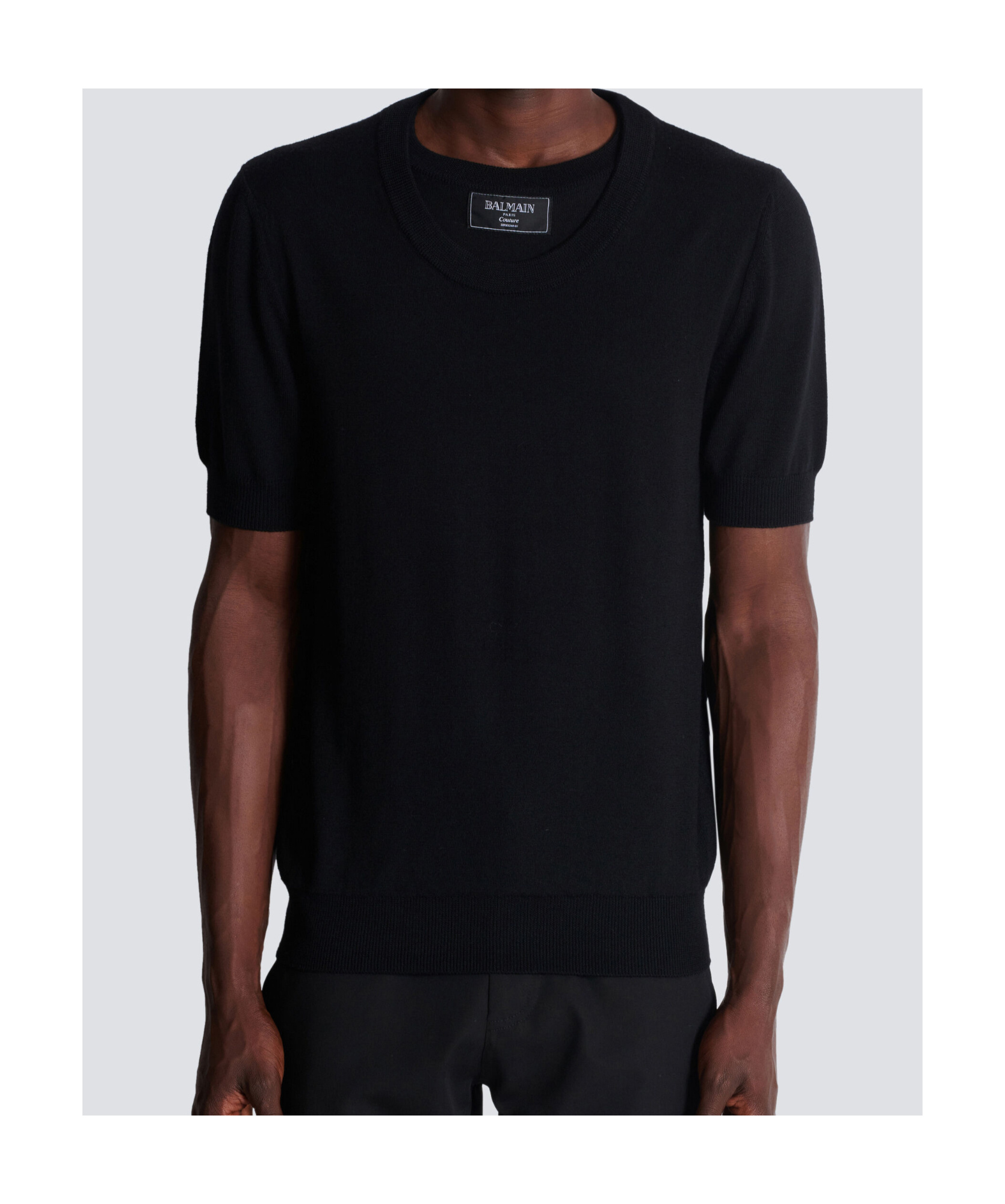 Balmain Knitted T-shirt In Black