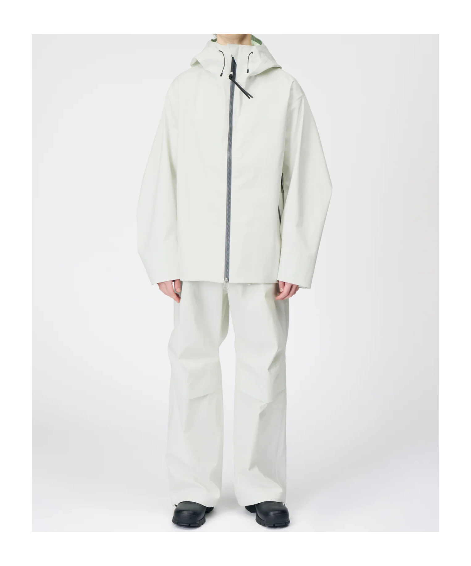 Goldwin Oamc Hooded Zip-front Jacket In White