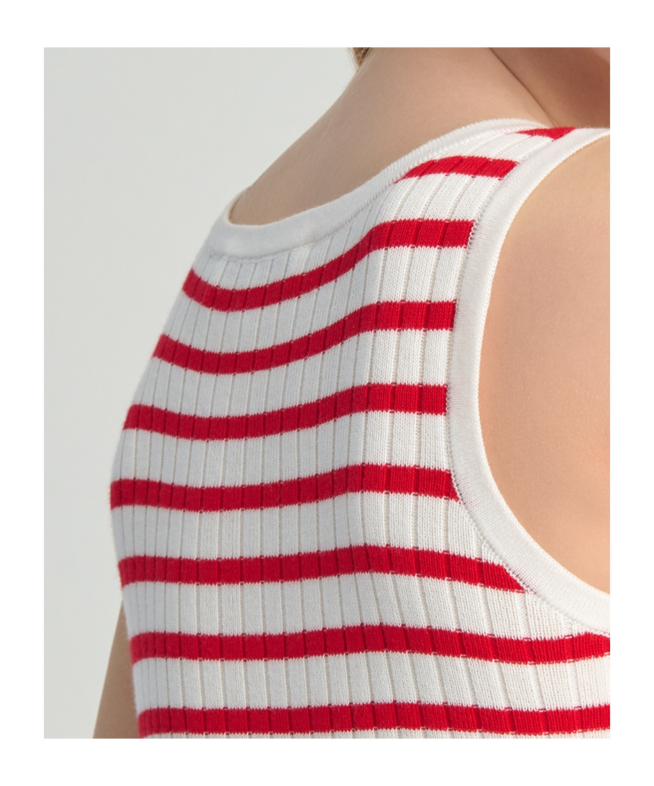 Dior Kids' Tank Top In Ivory White/raspberry Red