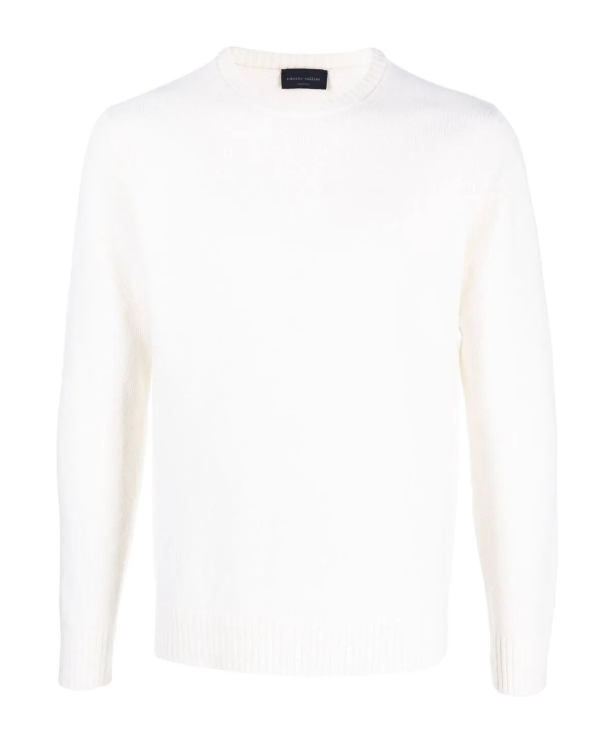 Roberto Collina Timeless Crew-neck Sweater With Ribbed Details In White