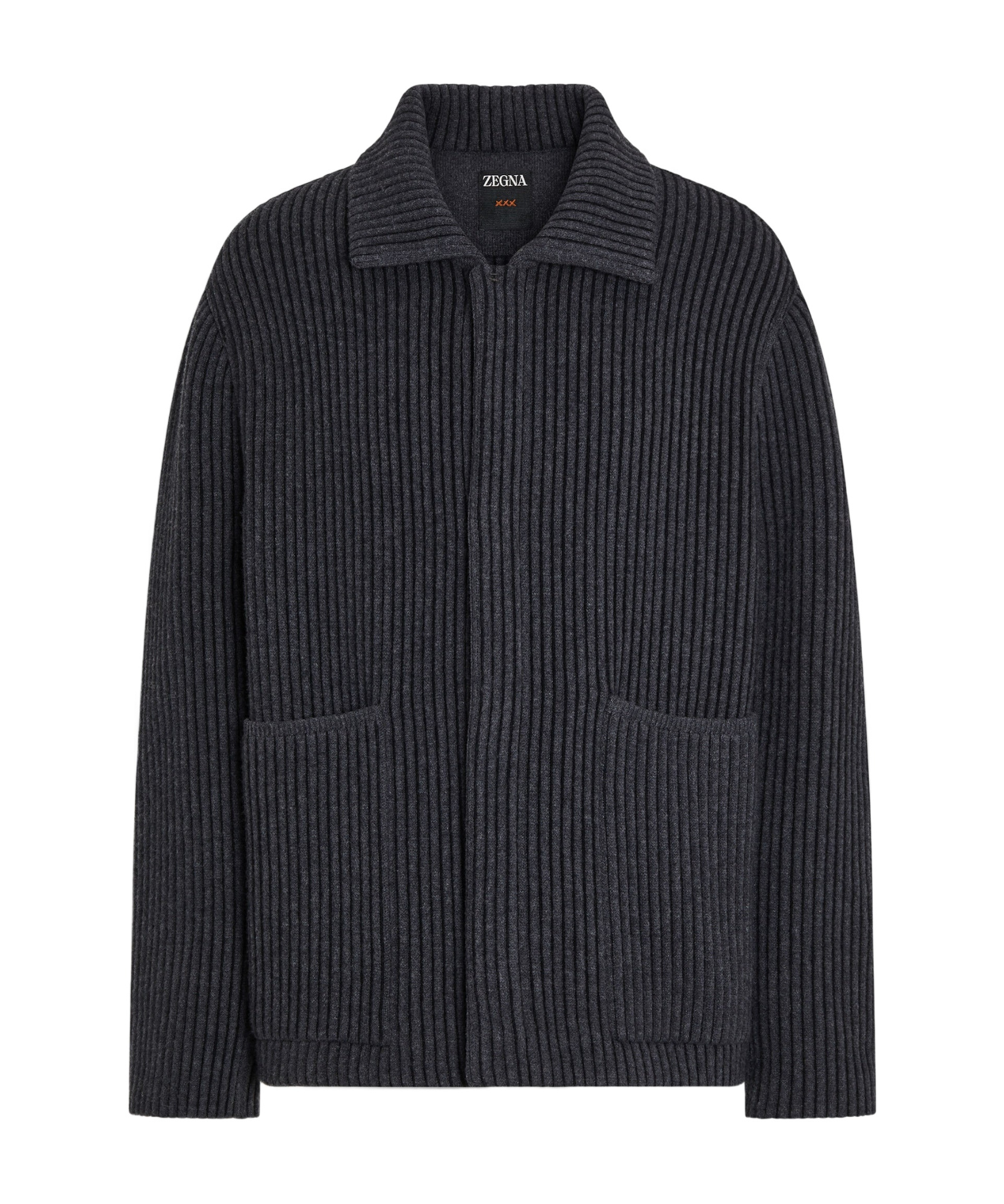 Zegna Ribbed-knit Jacket In Black