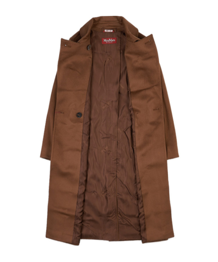 Max Mara Long-sleeved Coat In Brown