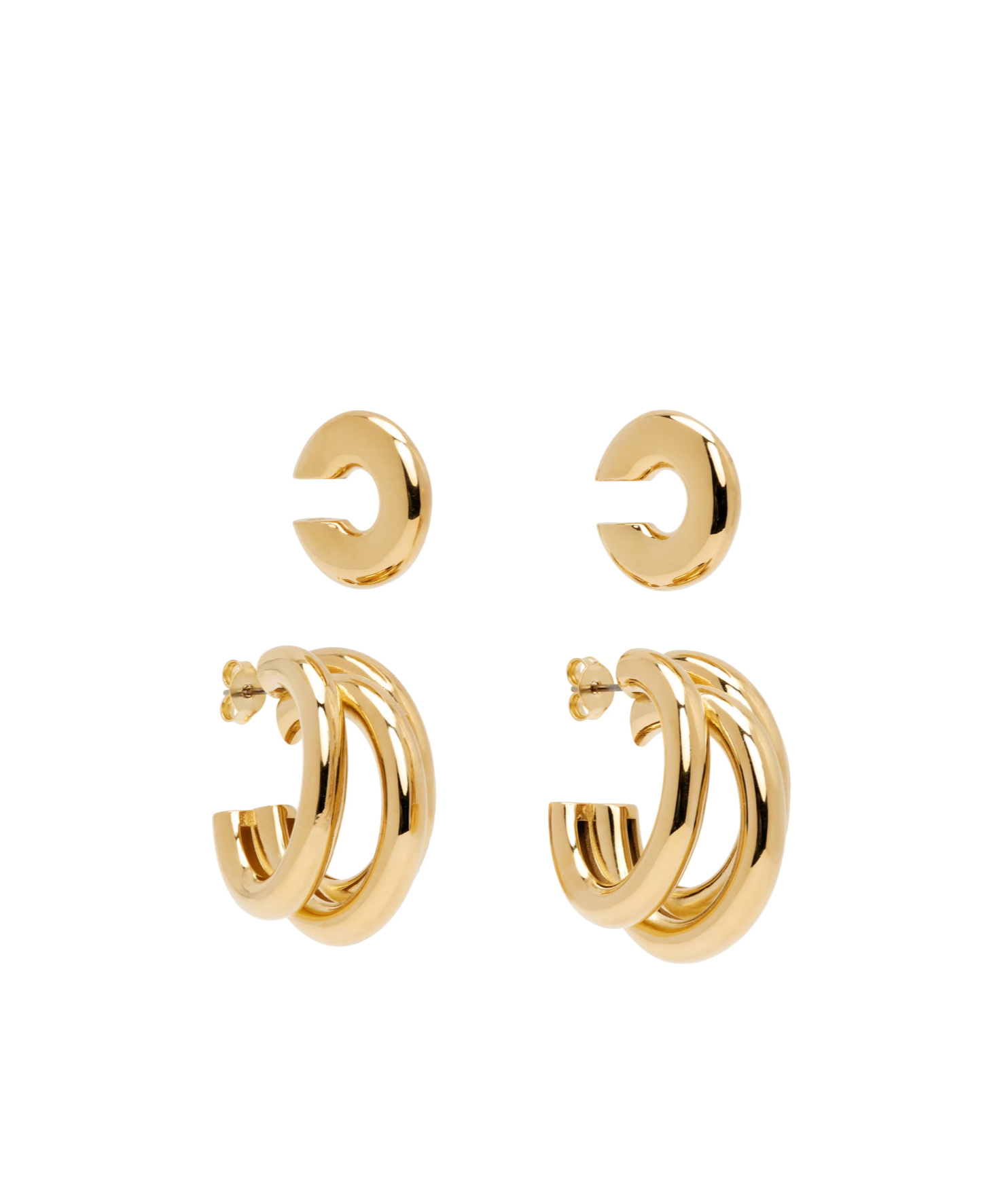Rabanne Pin & Cuff Earrings Set In Gold