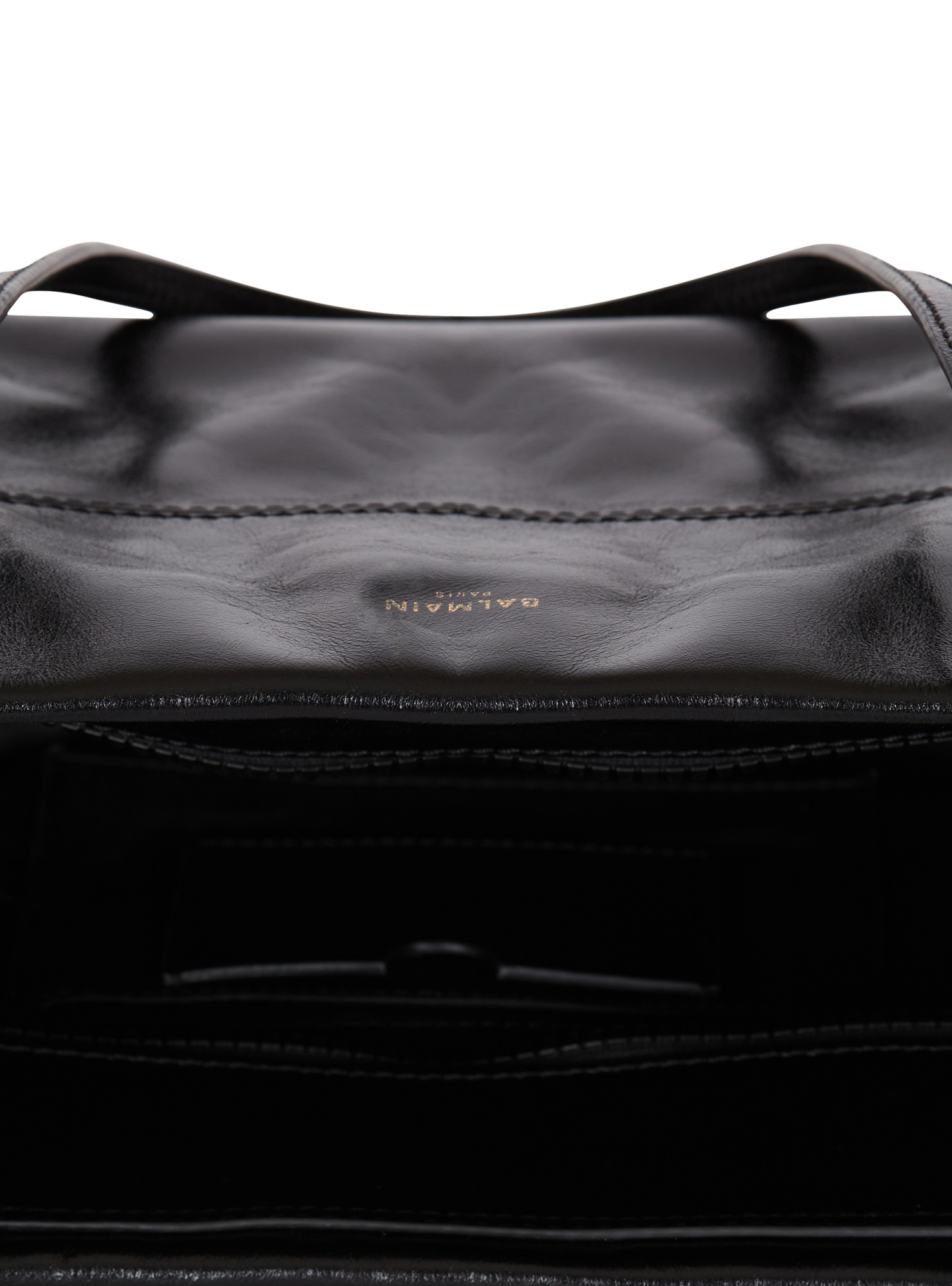 Balmain Track Shiny Leather Tote Bag
