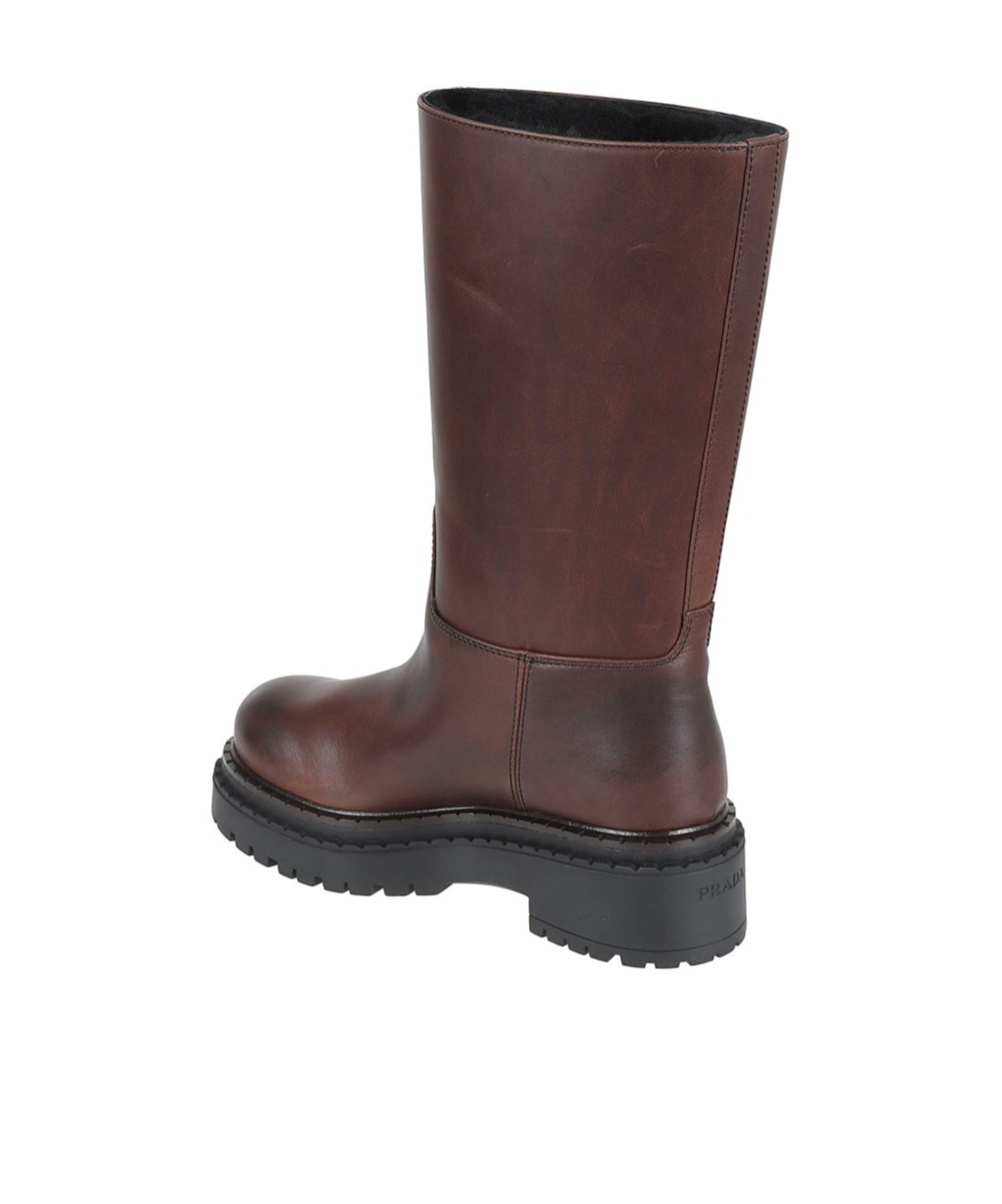 Prada Logo Boots In Red