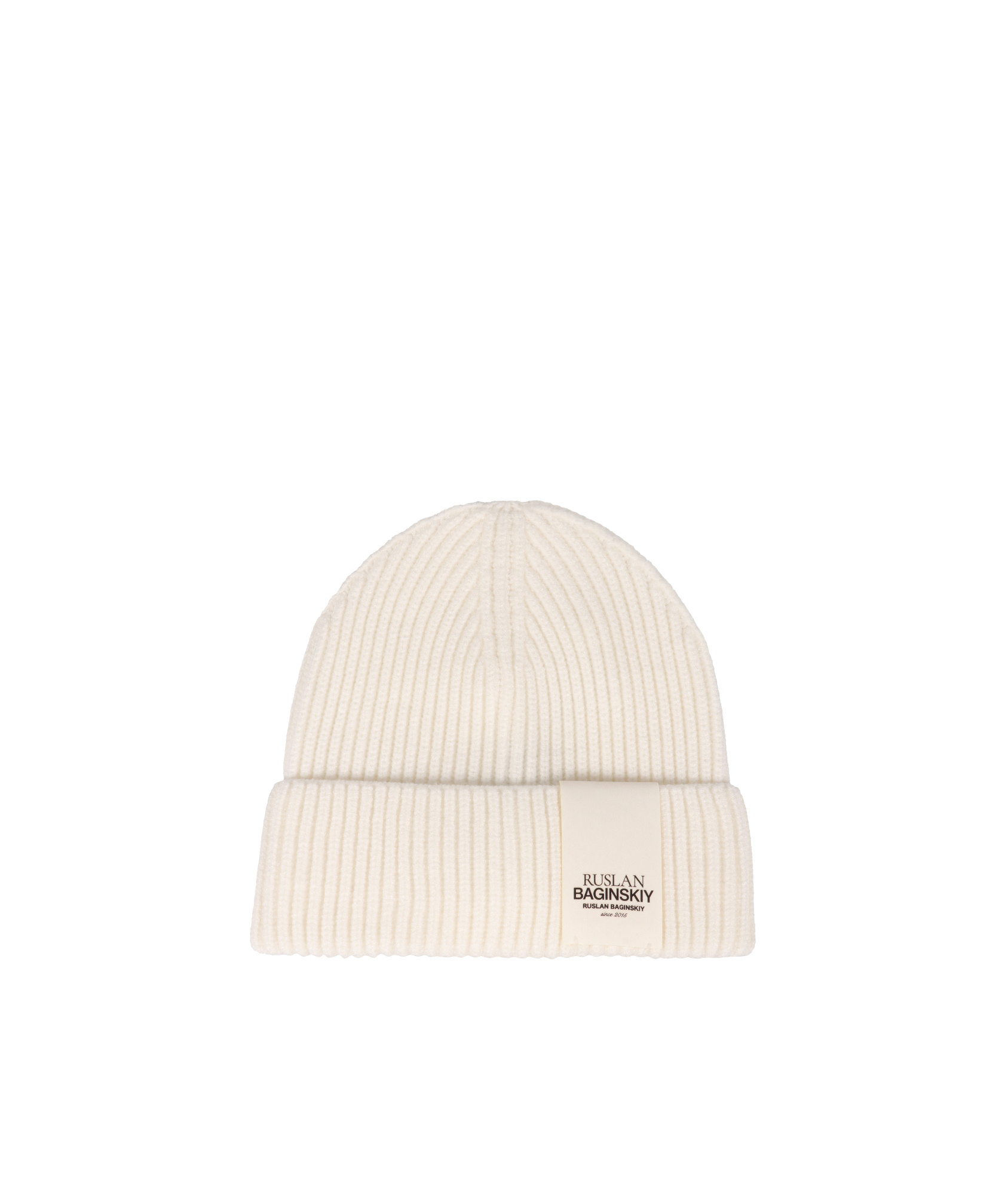 Ruslan Baginskiy Logo Knit Beanie In White