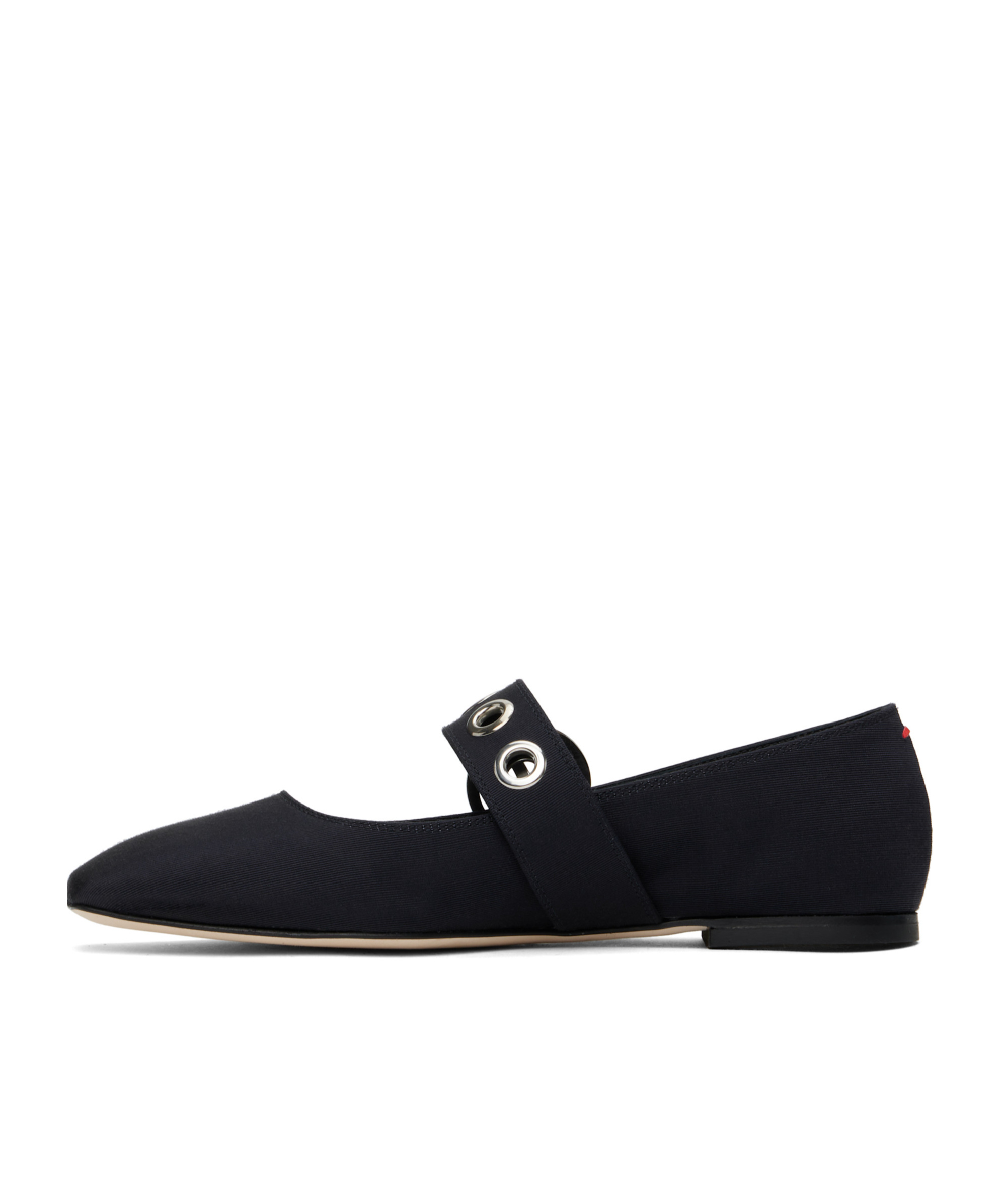 Aeyde Nappa Leather Flats With Circular Hardware Detail In Black