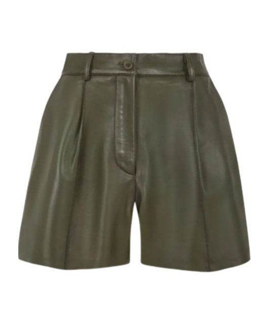 P.a.r.o.s.h Leather Shorts In Green