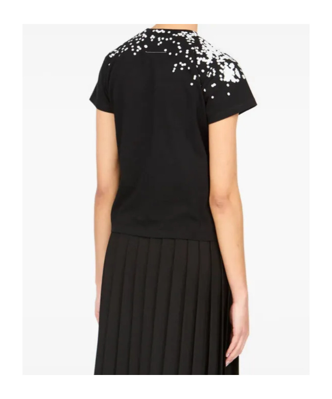 Mm6 Maison Margiela Printed Short-sleeve T-shirt In Brown
