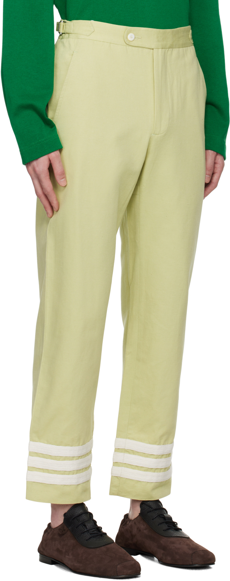 Bode Green Tri-stripe Trousers