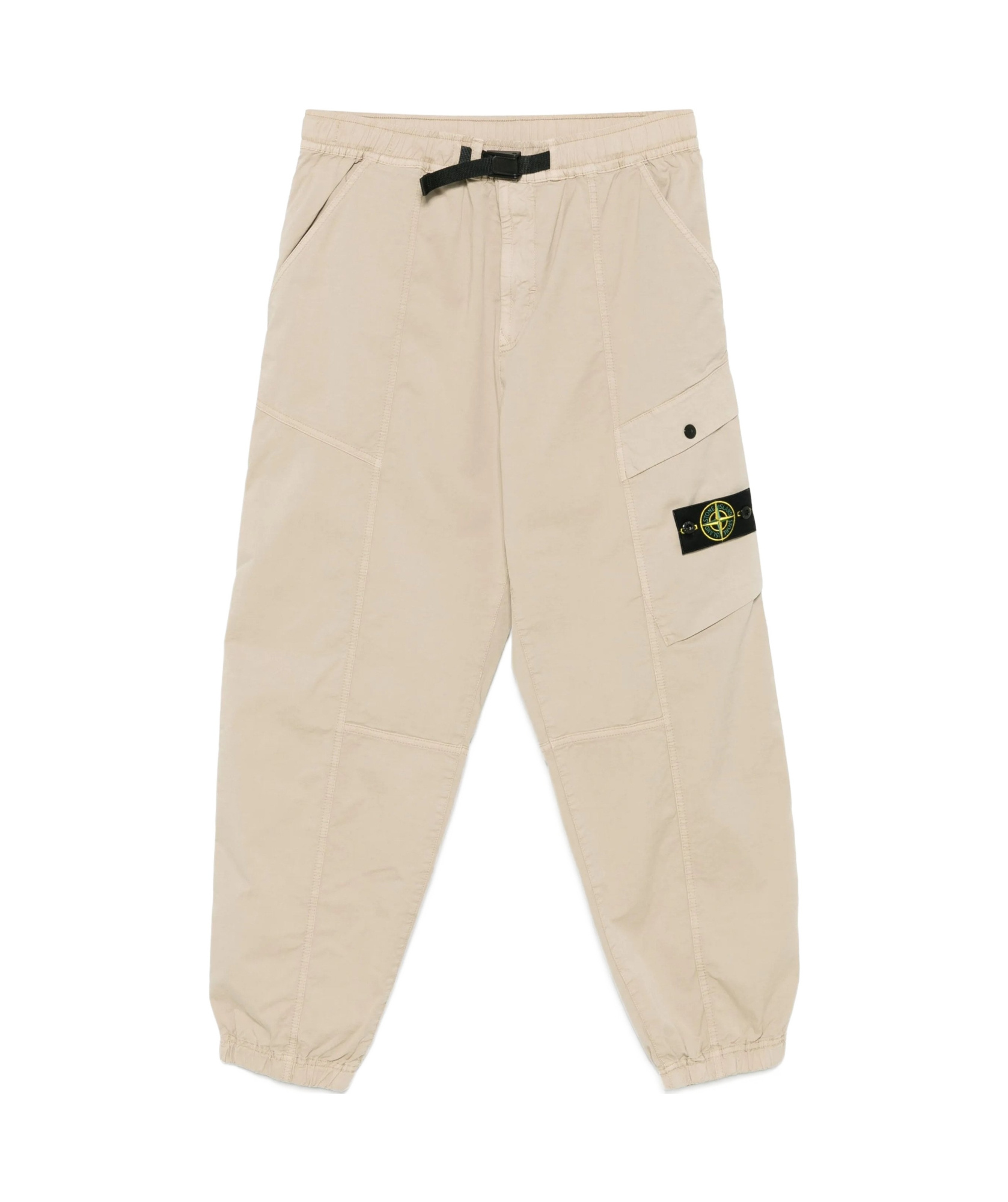 Stone Island Elastic Waist Casual Pants In Black
