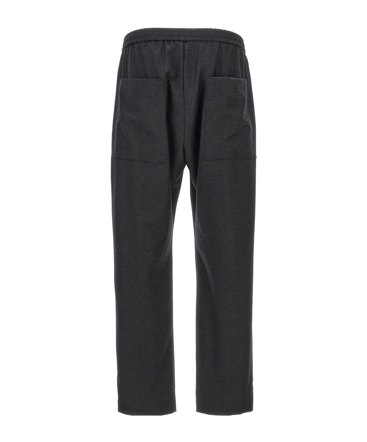 Shop Barena Venezia Bativoga Flannel Trousers In Black