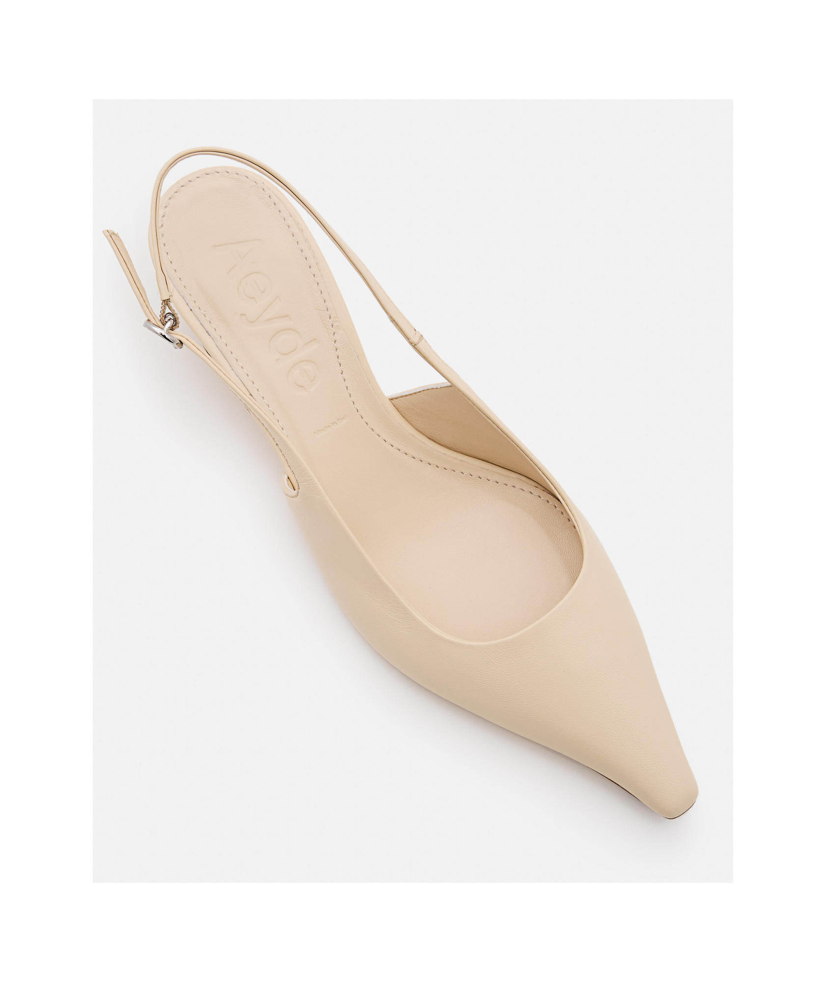 Aeyde Aeydē 35mm Catrina Nappa Leather Slingback In Nude