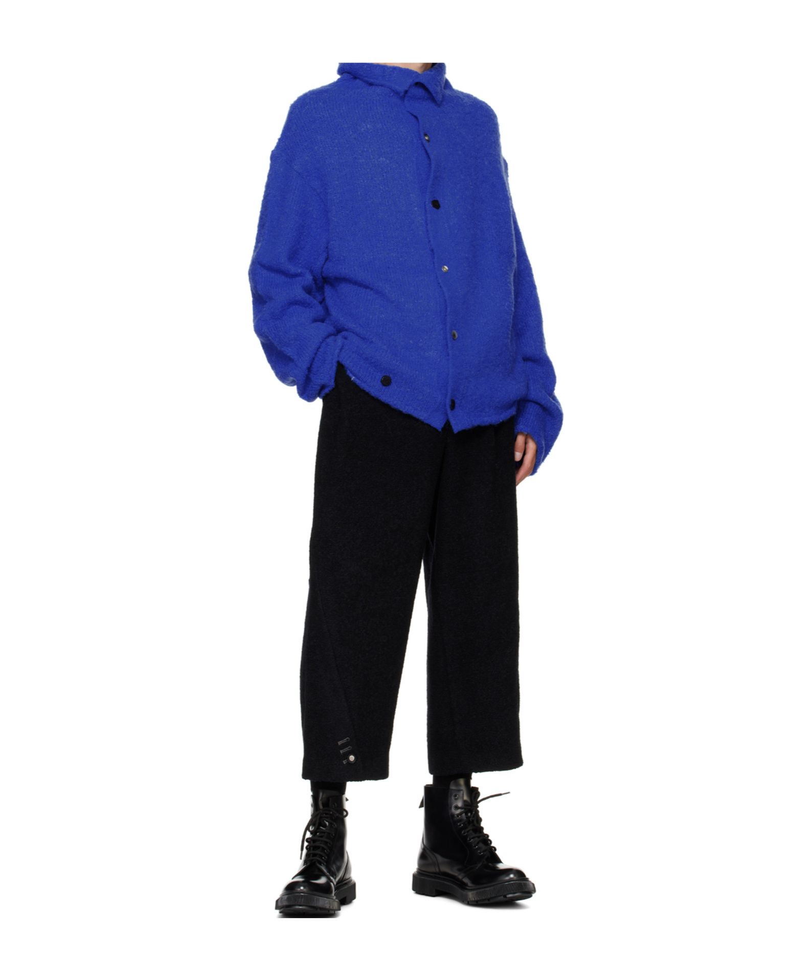 Ader Error Long-sleeved Cardigan In Blue