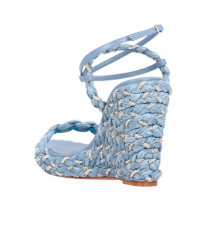 Aquazzura Wedge Heel Sandals In Blue