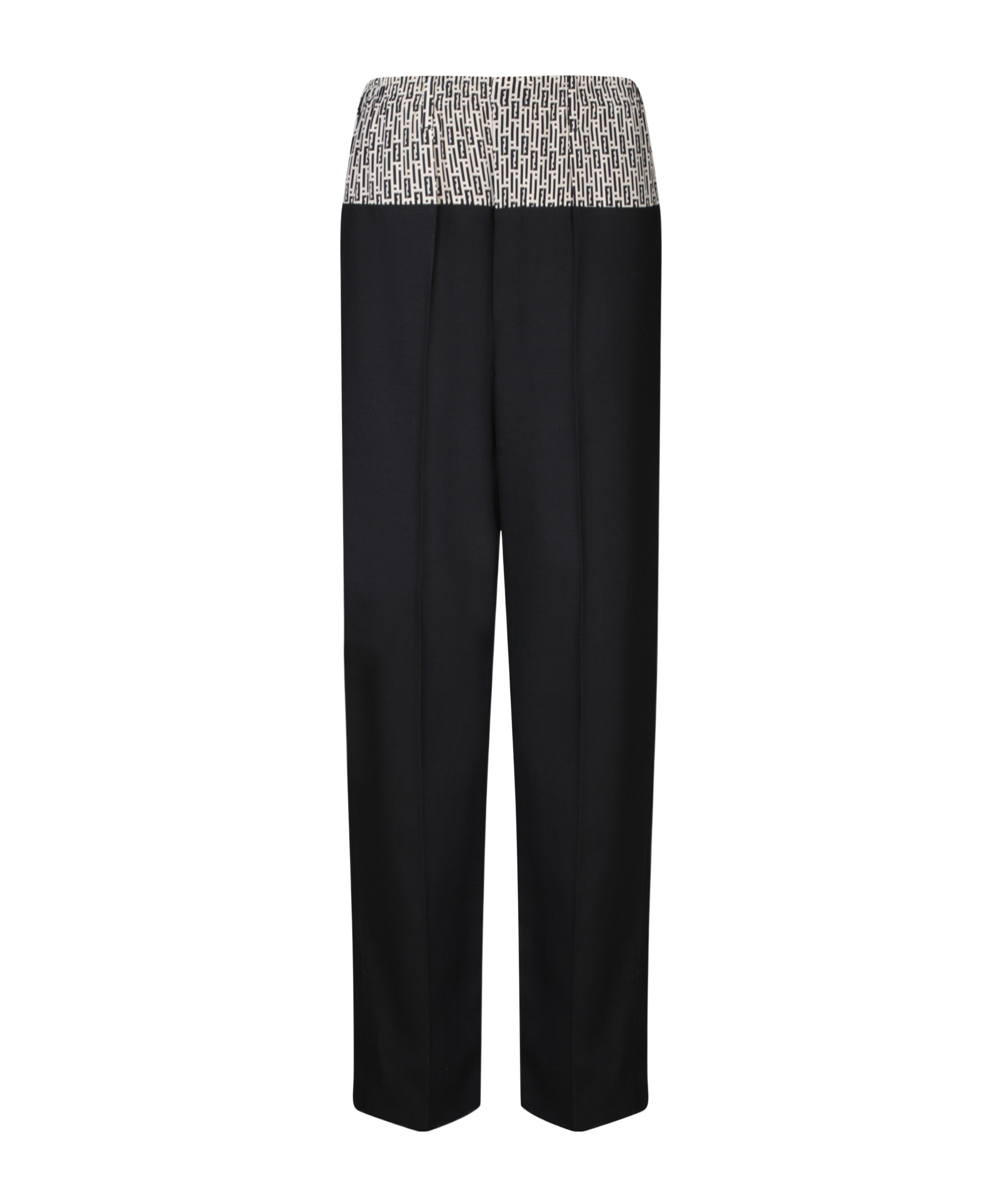 Shop Fendi Elasticated Waistband Tailored Pants In Black