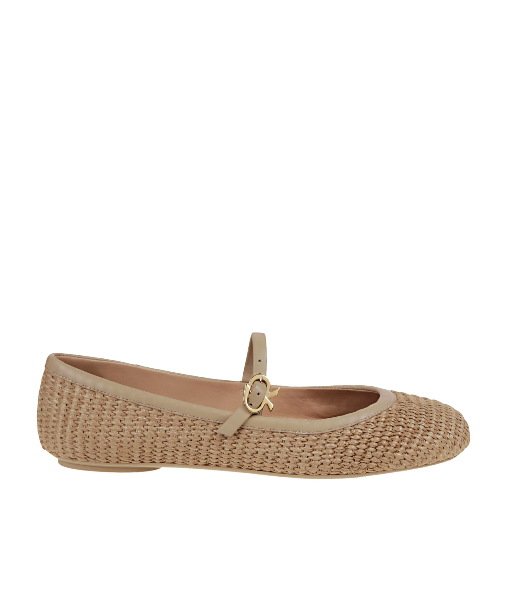 Shop Gianvito Rossi Round Head Ballet Shoes In Nude