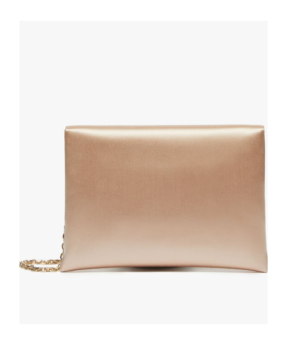 Max Mara Viscose And Silk Satin Clutch Bag In Nude