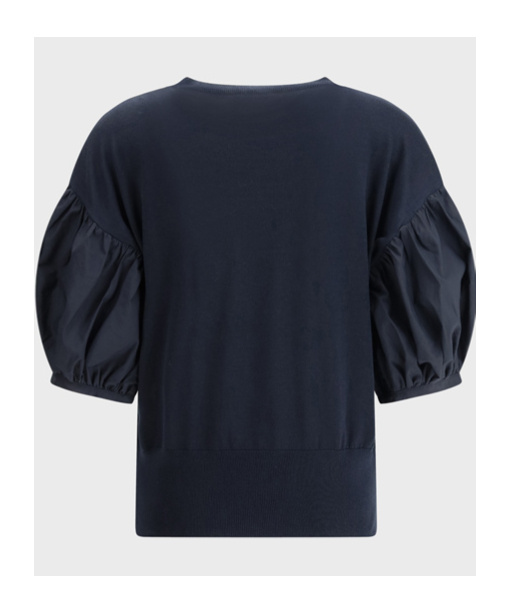 Shop Fabiana Filippi Puff Sleeve Crewneck Jumper In Black