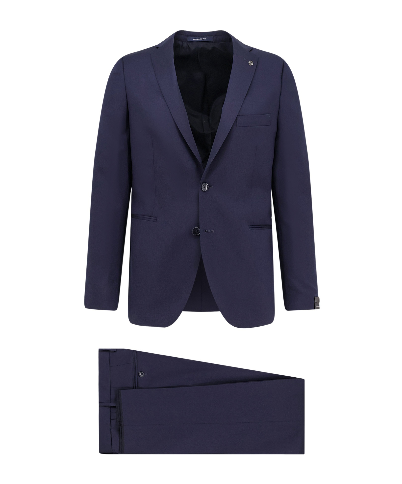 Tagliatore Long-sleeved Blazer And Trousers Set In Blue