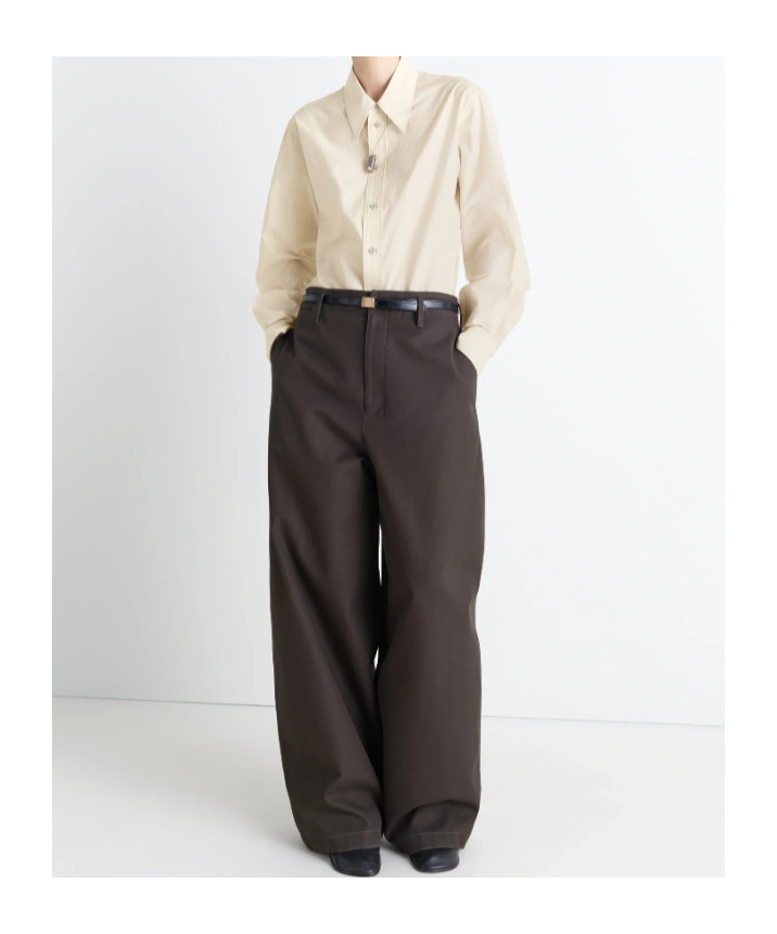 Lemaire Button-down Long-sleeve Shirt In Neutral