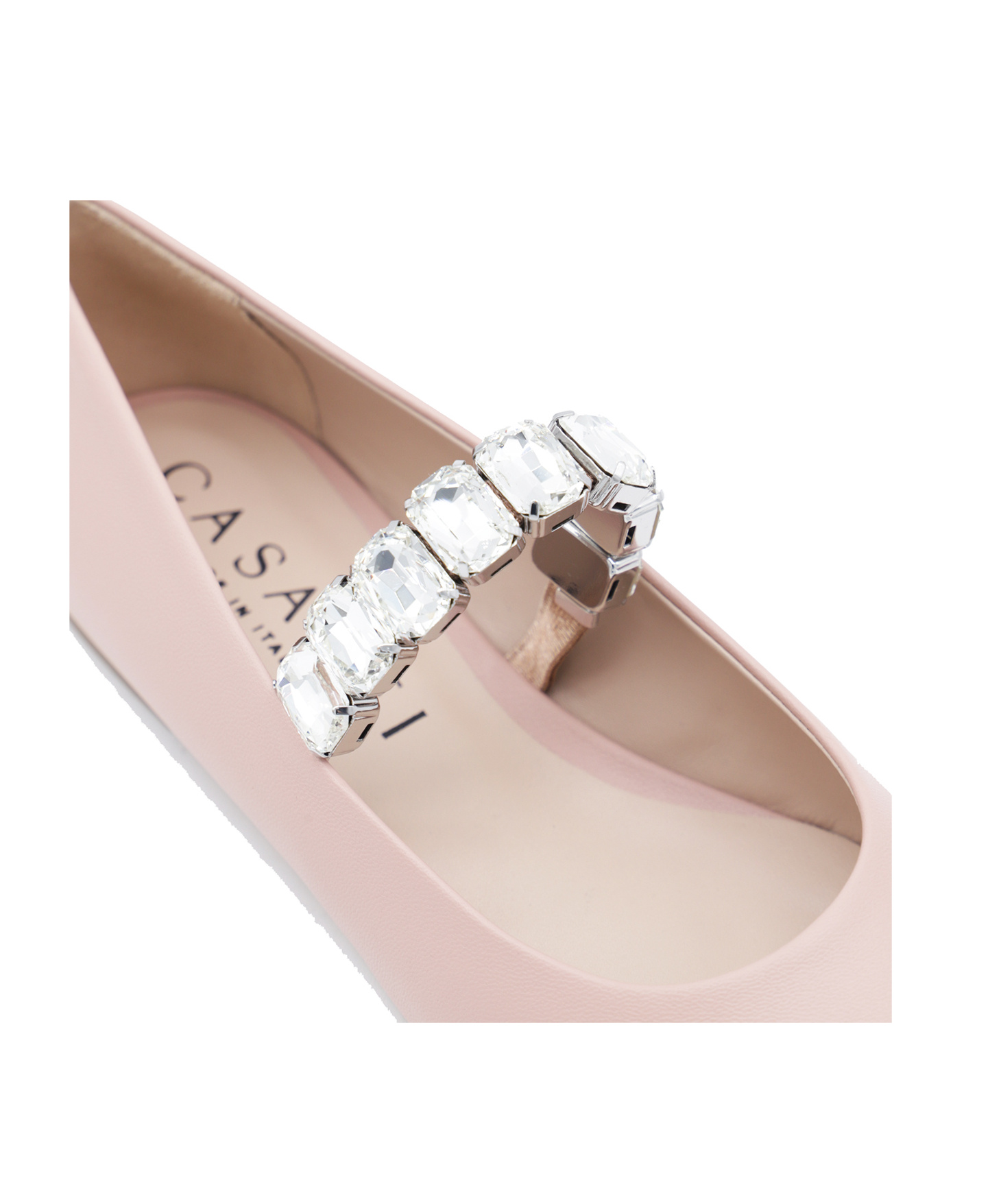 Casadei Crystal-embellished Ballerina Shoes In Nude