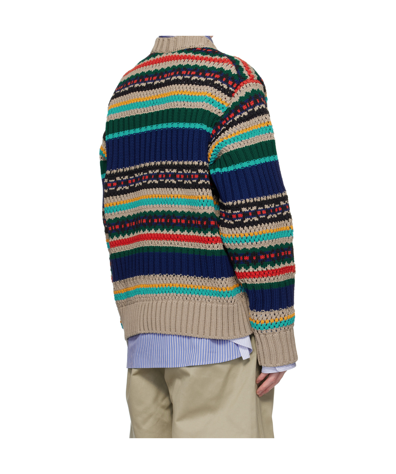 Sacai Multicolor Mesh Knit Sweater In Multicolor