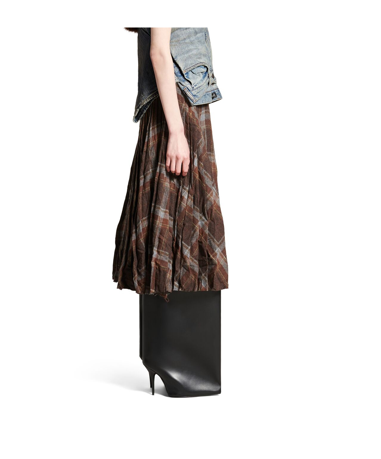 Balenciaga Pleated Skirt With Ruffled Effect In Black