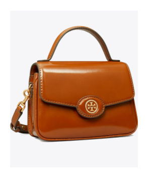 Tory Burch Robinson Logo-plaque Shoulder Bag In Brown