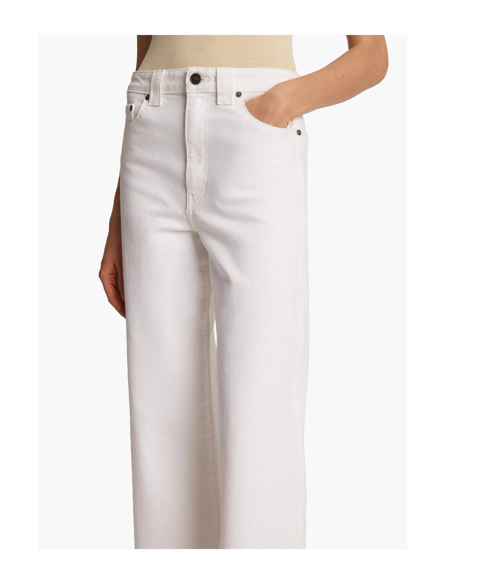 Khaite Danielle High Waist Straight Leg Jeans In White