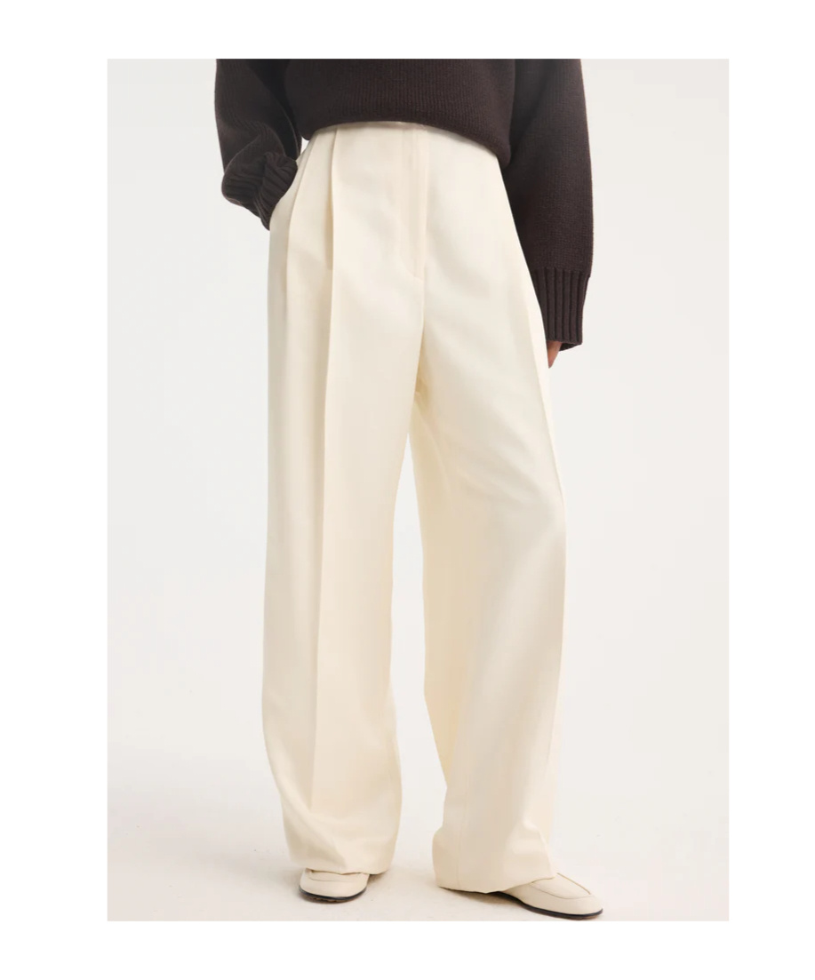 Rohe High-waist Satin Trousers In Neutral
